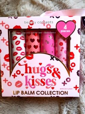 Beauty Concepts "Hugs & Kisses" Lip Balm Collection 4pc set vanilla mint etc